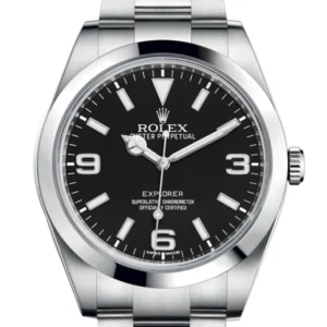 Rolex Explorer I 1 Black Dial Steel Mens Watch 214270