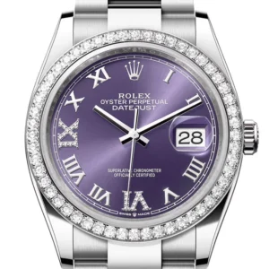 Rolex Datejust 36 Aubergine Diamond Dial Diamond Bezel Watch 126284RBR 126284RBR-0014