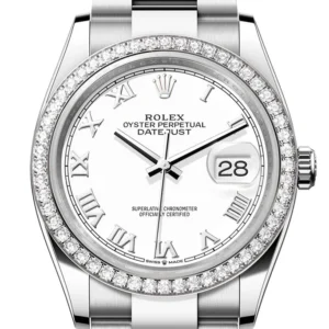 Rolex Datejust 36 White Roman Dial Diamond Bezel Watch 126284RBR 126284RBR-0018