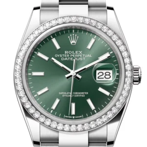 Rolex Datejust 36 Green Dial Diamond Bezel Watch 126284RBR 126284RBR-0044