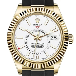 Rolex Sky-Dweller 42 White Dial 18K Yellow Gold Men's Watch 326238