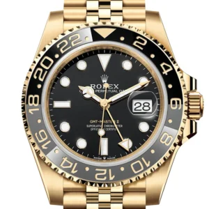 Rolex GMT-Master II Black Dial Yellow Gold Men's Watch 126718GRNR