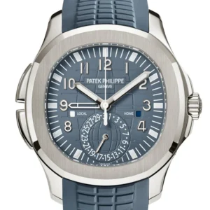 Patek Philippe Aquanaut Travel Time Blue Gray Dial White Gold Watch 5164G